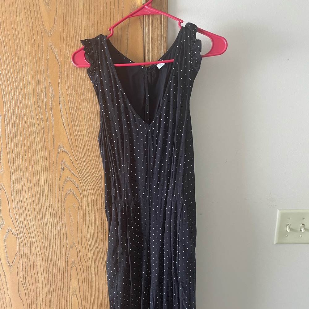 Cross Back Wide Leg Polka Dot Jumpsuit